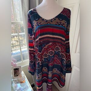 Almost Famous straight multi pattern dress- size M